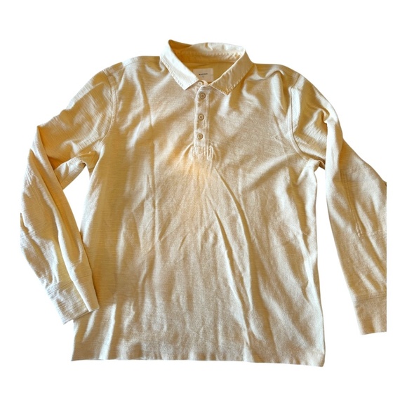 Billy Reid Long Sleeve Polo – XL (Pale Yellow) - Picture 1 of 5
